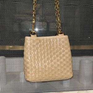Beautiful vintage leather straw bag